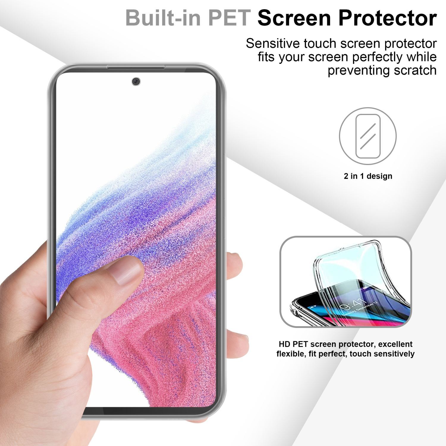 Samsung Galaxy A53 5G Suojakuori Cover (Läpinäkyvä)