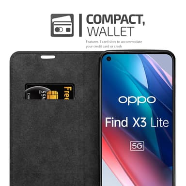 Oppo FIND X3 LITE Suojakuori Lompakkokotelo (Punainen)
