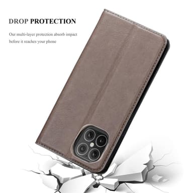 iPhone 12 MINI Suojakuori Lompakkokotelo (Ruskea)
