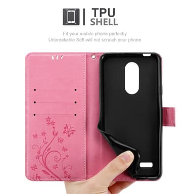 LG K4 2017 Suojakuori Lompakkokotelo (Vaaleanpunainen)
