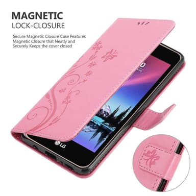 LG K4 2017 Suojakuori Lompakkokotelo (Vaaleanpunainen)