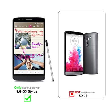LG G3 STYLUS Suojakuori Lompakkokotelo (Musta)