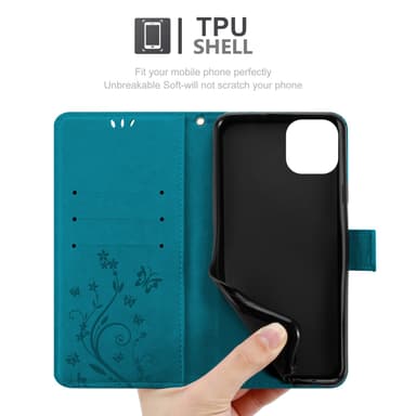 iPhone 14 PLUS Suojakuori Lompakkokotelo (Sininen)