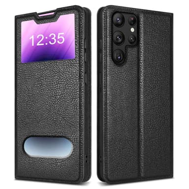 Lompakkokotelo Samsung Galaxy S22 ULTRA Case (Musta)