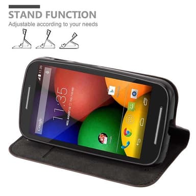 Motorola MOTO E1 Suojakuori Lompakkokotelo (Ruskea)