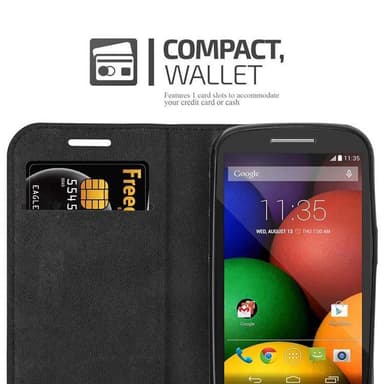 Motorola MOTO E1 Suojakuori Lompakkokotelo (Ruskea)