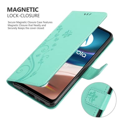 Motorola MOTO G42 Suojakuori Lompakkokotelo (Turkoosi)