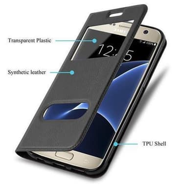 Lompakkokotelo Samsung Galaxy S7 Case (Musta)