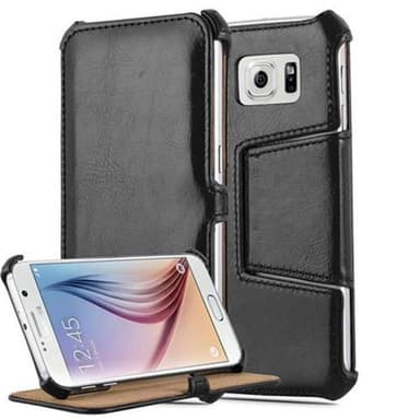 Samsung Galaxy S6 Suojakuori Lompakkokotelo (Musta)