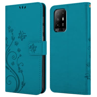 Oppo A94 5G Suojakuori Lompakkokotelo (Sininen)