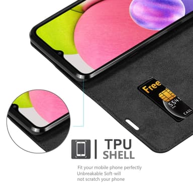 Samsung Galaxy A03s Suojakuori Lompakkokotelo (Musta)