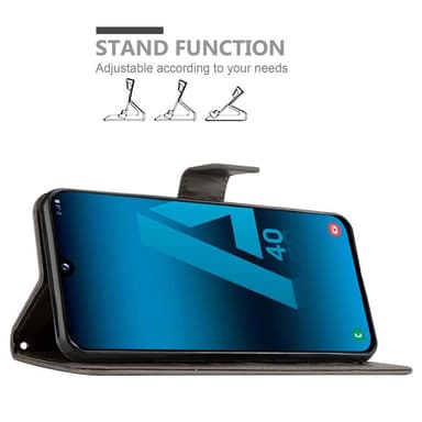 Samsung Galaxy A40 Suojakuori Lompakkokotelo (harmaa)