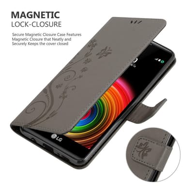 LG X POWER Suojakuori Lompakkokotelo (harmaa)