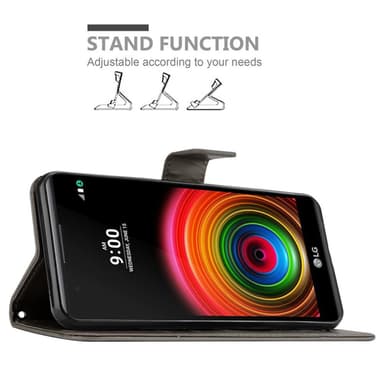 LG X POWER Suojakuori Lompakkokotelo (harmaa)