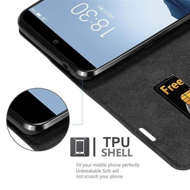 MEIZU 15 Suojakuori Lompakkokotelo (Musta)