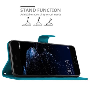 Huawei P10 Suojakuori Lompakkokotelo (Sininen)