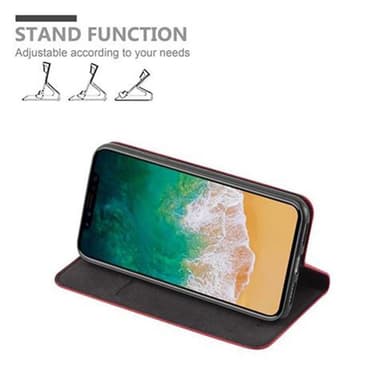 iPhone X / XS Suojakuori Lompakkokotelo (Punainen)