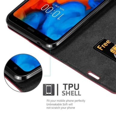 LG Q STYLUS Suojakuori Lompakkokotelo (Punainen)