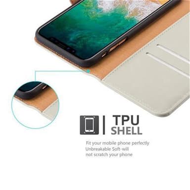 iPhone X / XS Suojakuori Lompakkokotelo (Ruskea)