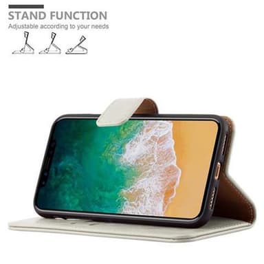 iPhone X / XS Suojakuori Lompakkokotelo (Ruskea)