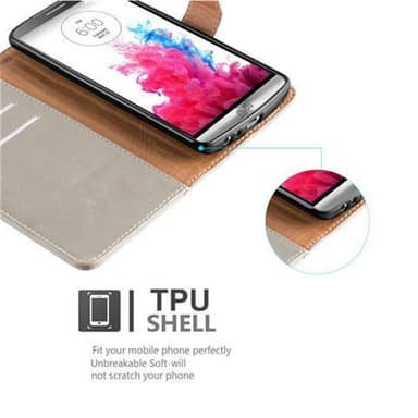 LG G3 Suojakuori Lompakkokotelo (Ruskea)