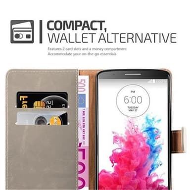 LG G3 Suojakuori Lompakkokotelo (Ruskea)