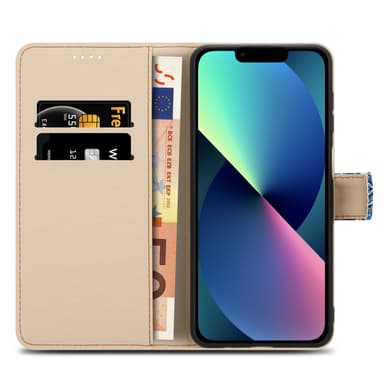 iPhone 14 PLUS Suojakuori Lompakkokotelo (Sininen)