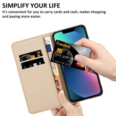 iPhone 14 PLUS Suojakuori Lompakkokotelo (Sininen)