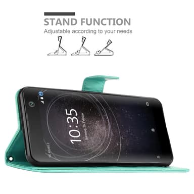 Sony Xperia XA2 Suojakuori Lompakkokotelo (Turkoosi)