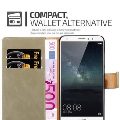 Huawei MATE S Suojakuori Lompakkokotelo (Ruskea)