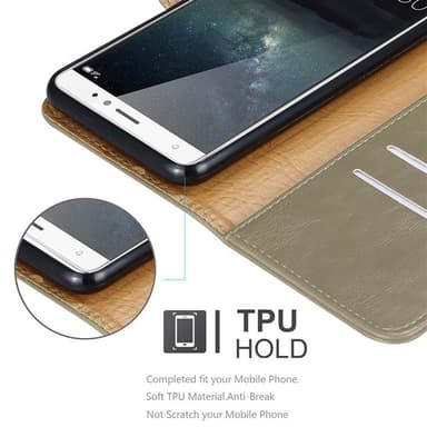 Huawei MATE S Suojakuori Lompakkokotelo (Ruskea)