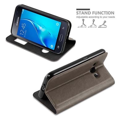 Lompakkokotelo Samsung Galaxy J1 2016 Case (Ruskea)
