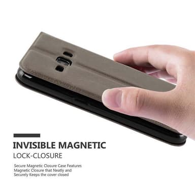 Lompakkokotelo Samsung Galaxy J1 2016 Case (Ruskea)