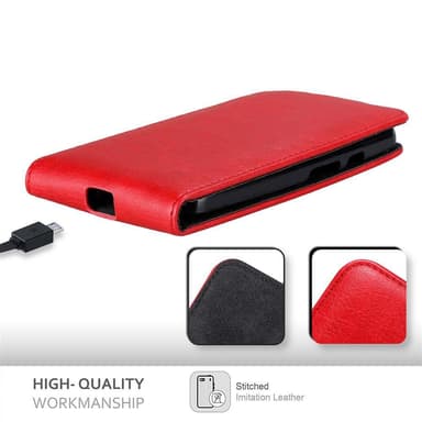 Motorola MOTO G2 Suojakuori Lompakkokotelo (Punainen)