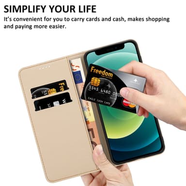 iPhone 12 MINI Suojakuori Lompakkokotelo (Musta)