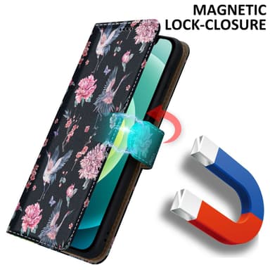 iPhone 12 MINI Suojakuori Lompakkokotelo (Musta)