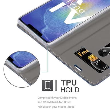Huawei MATE 20 PRO Suojakuori Lompakkokotelo (Sininen)