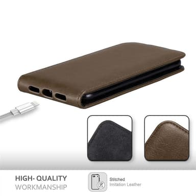 iPhone XS MAX Suojakuori Lompakkokotelo (Ruskea)