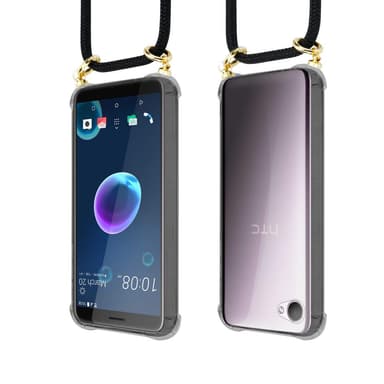HTC Desire 12 Suojakuori Kotelo Ketju (Musta)