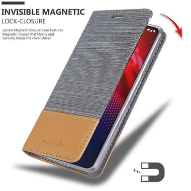 Motorola MOTO Z4 Suojakuori Lompakkokotelo (harmaa)