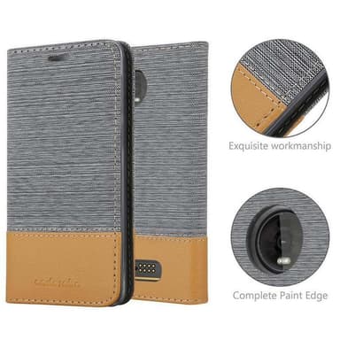 Motorola MOTO Z4 Suojakuori Lompakkokotelo (harmaa)