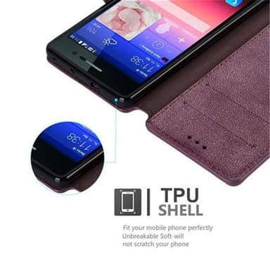 Huawei ASCEND P7 Suojakuori Lompakkokotelo (Punainen)