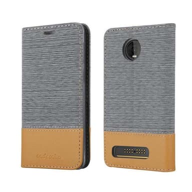 Motorola MOTO Z4 Suojakuori Lompakkokotelo (harmaa)
