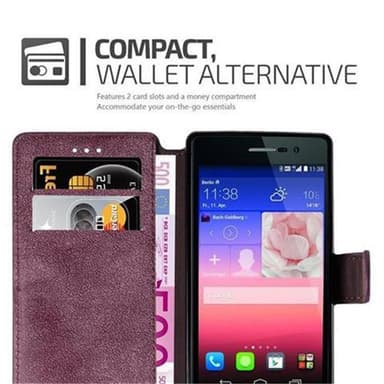 Huawei ASCEND P7 Suojakuori Lompakkokotelo (Punainen)