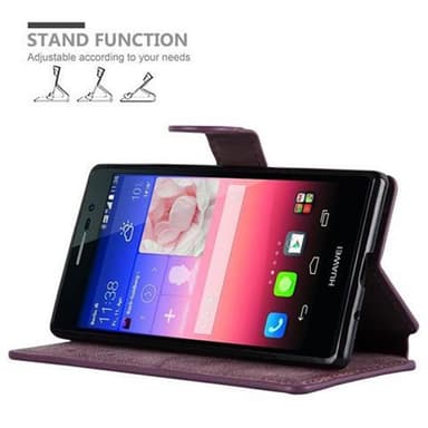 Huawei ASCEND P7 Suojakuori Lompakkokotelo (Punainen)