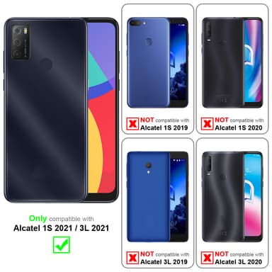 Alcatel 1S 2021 / 3L 2021 Suojakuori Lompakkokotelo