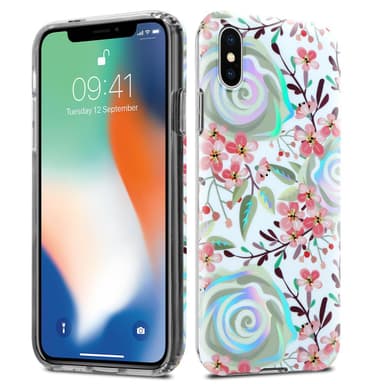 iPhone X / XS Suojakuori Lompakkokotelo (Valkoinen)