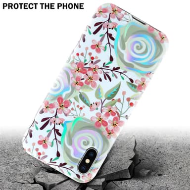 iPhone X / XS Suojakuori Lompakkokotelo (Valkoinen)