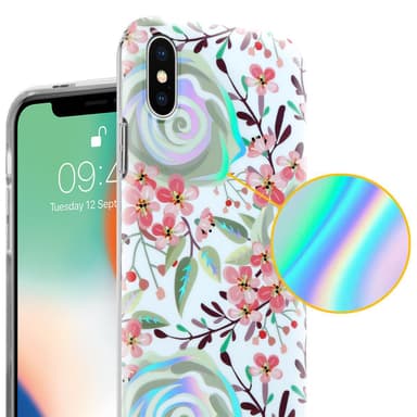 iPhone X / XS Suojakuori Lompakkokotelo (Valkoinen)