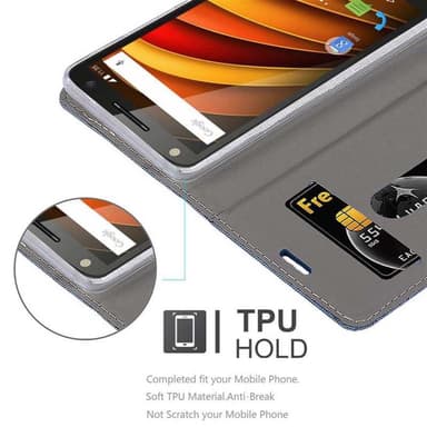 Motorola MOTO X3 Suojakuori Lompakkokotelo (Sininen)